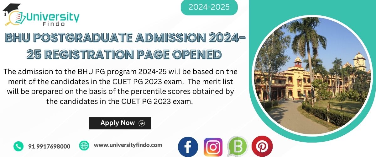 BHU Postgraduatе Rеgistration Pagе Admission 2024-25-Application Link